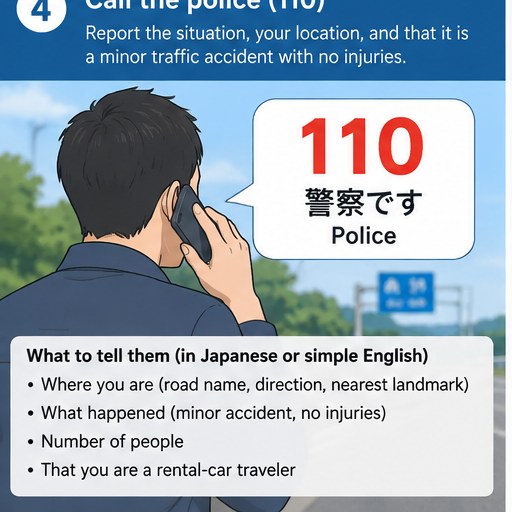 在日本事故現場撥打 110 報警