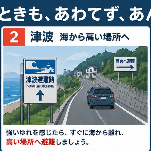 海嘯警報時遠離海岸往高處避難