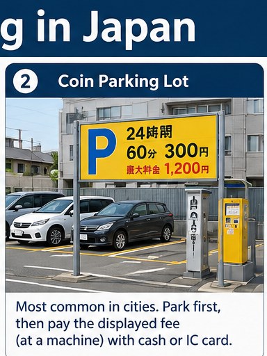 日本投幣式停車場與費率牌