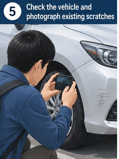 取車前拍攝並記錄車身既有刮痕