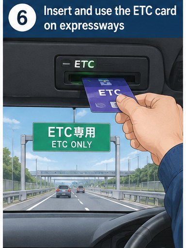 將 ETC 卡插入車載器並通過專用閘門