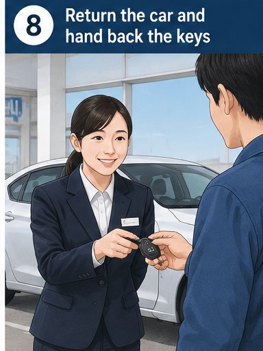 還車時交回車鑰匙並完成檢查