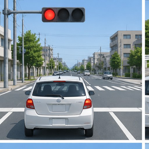 日本紅燈前完整停車