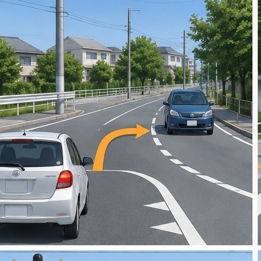 日本路口右轉時禮讓對向車