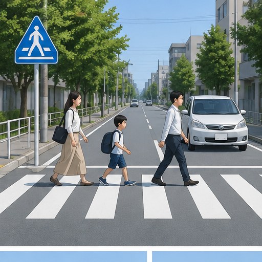 斑馬線前停車禮讓行人
